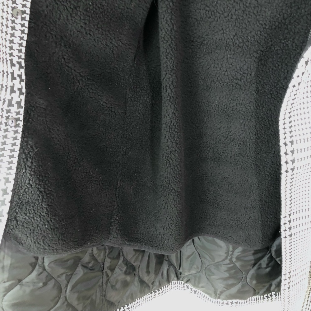 NWOT MOUSSY Houndstooth Plaid Wool Knit Coat with Fur Trim Sz 1 Small - Picture 13 of 16